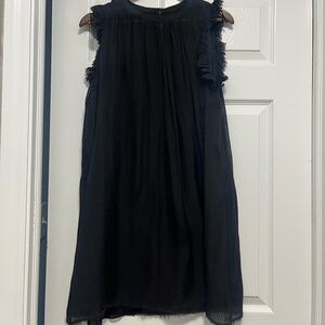 Zadig & Voltaire Black Midi Dress with Ruffles Size S